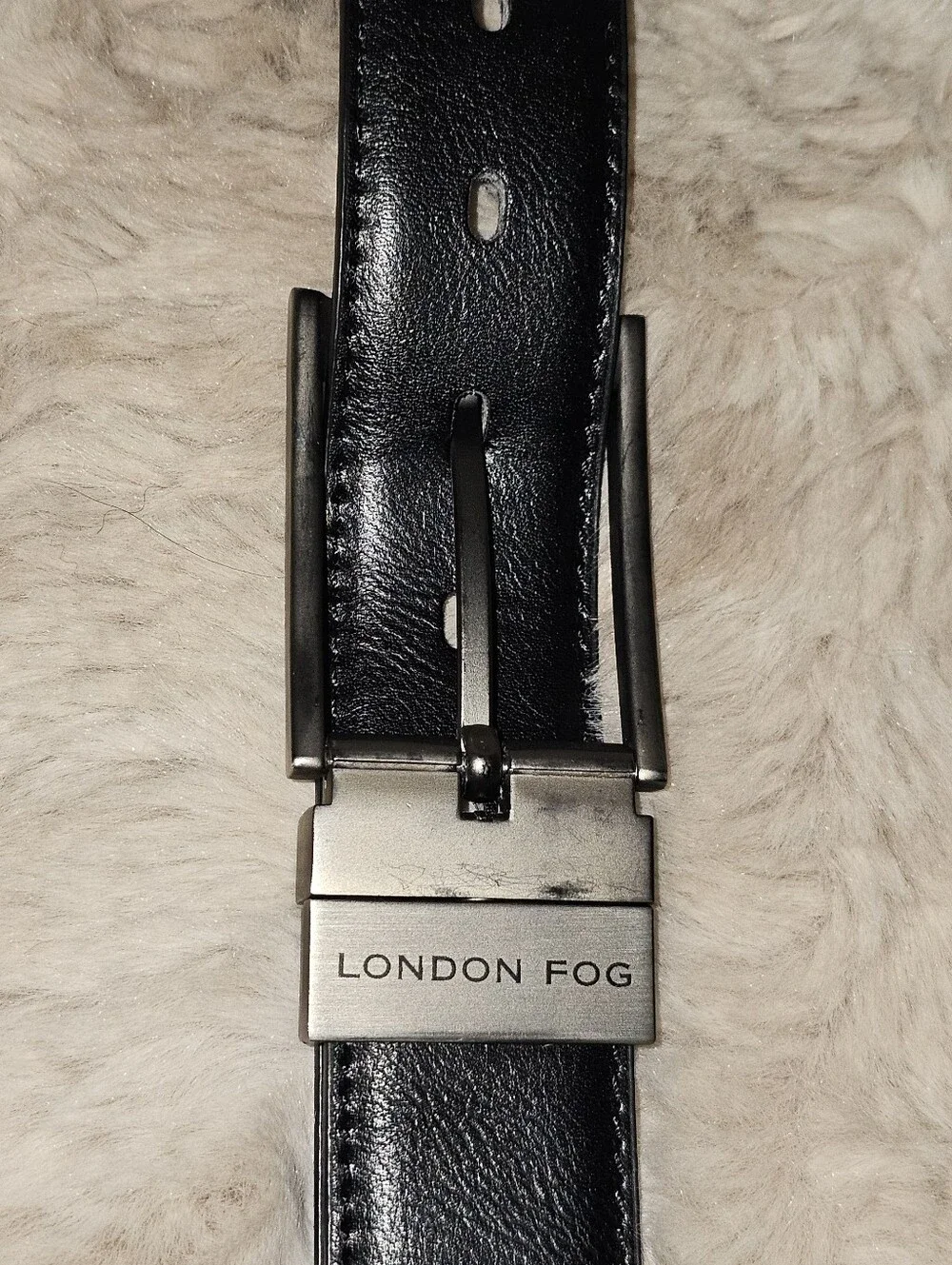 London Fog Sz 42 Reversible Brown and Black Leather Belt for Men